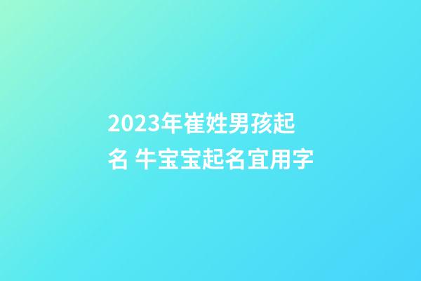 2023年崔姓男孩起名 牛宝宝起名宜用字